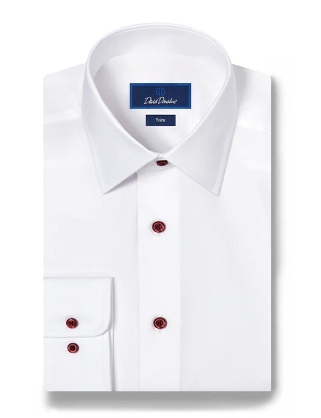 WHITE W/MERLOT BUTTON - 34/35