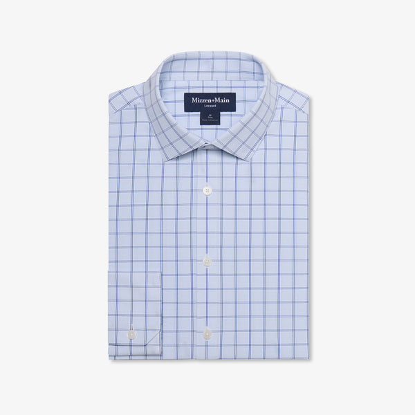LEEWARD TRIM FIT WINDOWPANE - LT.BLUE/NAVY
