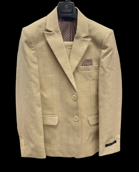 BOYS LINEN SUIT - TAN