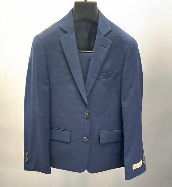 BOYS ARTIE 100%WOOL SUIT - MED BLUE