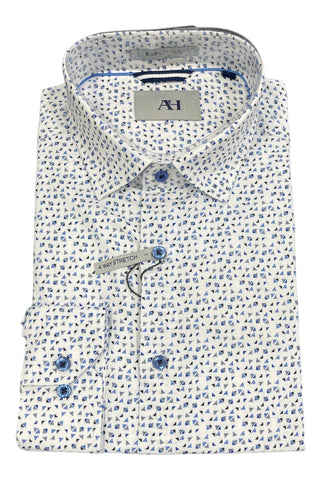 MEN`S PERFORMANCE SHIRT - WHITE/NAVY