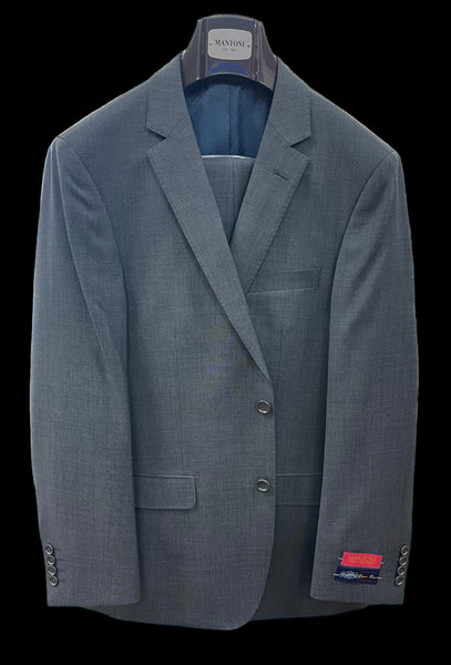 100% WOOL S/B SUIT - CHARCOAL