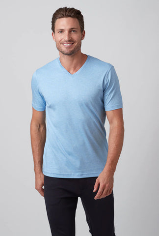 SS V NECK T - WATER