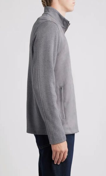 SUEDE FULL ZIP JACKET - GREY