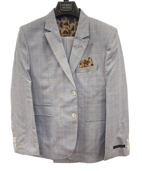 BOYS PLAID SUIT - BLUE