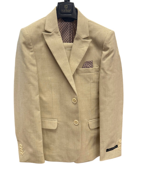 BOYS LINEN SUIT - TAN