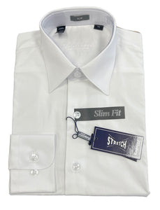 BOYS STRETCH SLIM FIT - WHITE