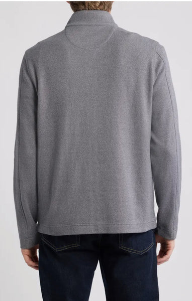 SUEDE FULL ZIP JACKET - GREY