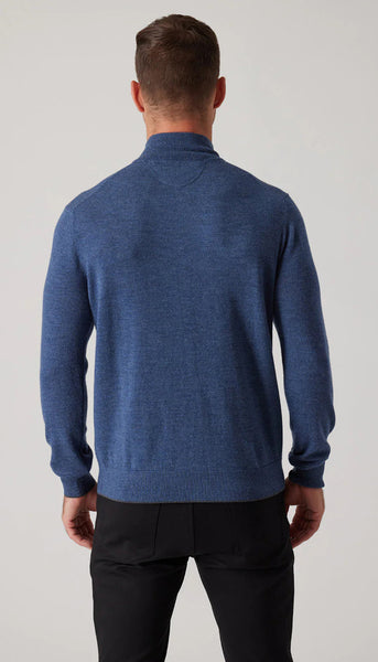 MERINO WOOL 1/4 ZIP - INDIGO