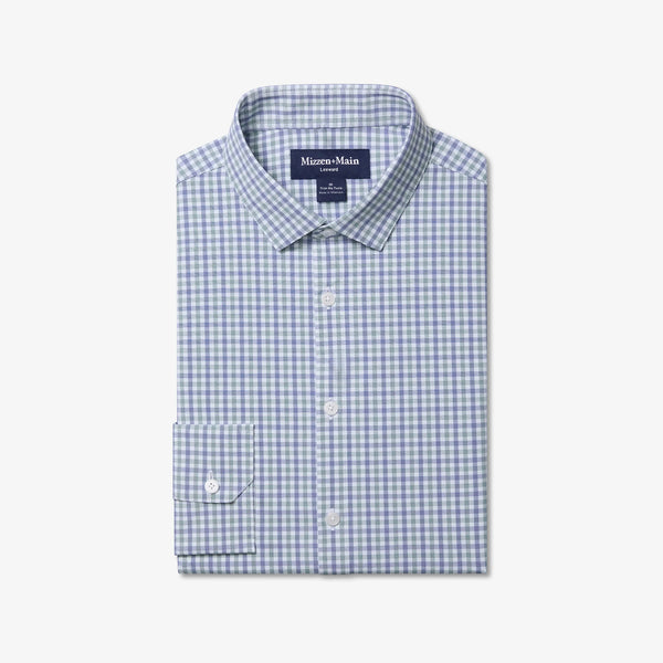 TRIM FIT UNTUCK GINGHAM - BLU/GRN