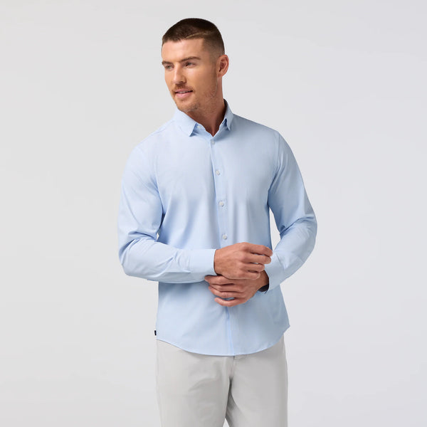 TRIM FIT STRIPE UNTUCK - BLUE