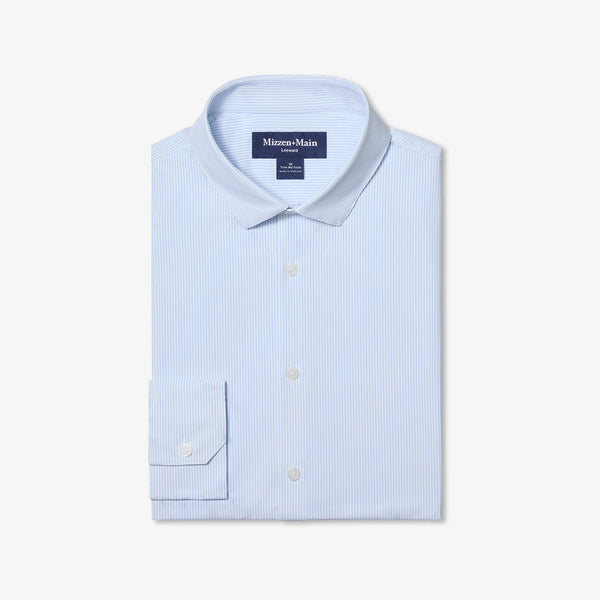 TRIM FIT STRIPE UNTUCK - BLUE