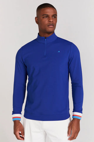 HAYDEN 1/4 ZIP SLIP ON PERFORMANCE  - MARI BLUE