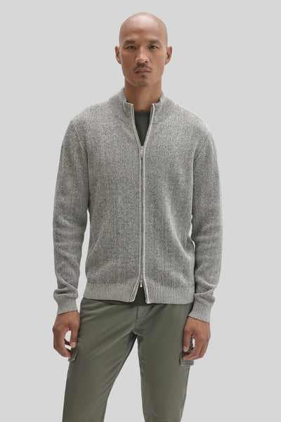 IDRIS FULL ZIP SWEATER - OAT MOONSTONE