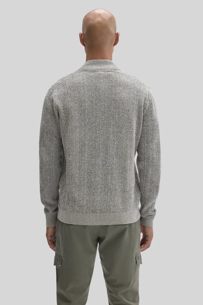 IDRIS FULL ZIP SWEATER - OAT MOONSTONE