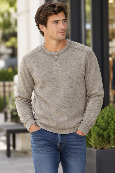 CREW SWEATER - CAMEL