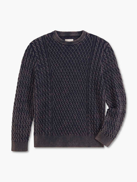 NEPTUNE CABLE SWEATER - NAVY