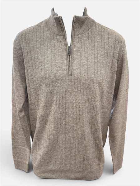 CABLE KNIT MINK 1/4 ZIP - MINK