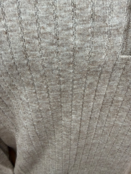 CABLE KNIT MINK 1/4 ZIP - MINK