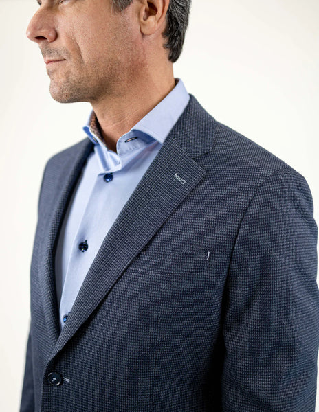 HOUNDSTOOTH BLAZER - NAVY