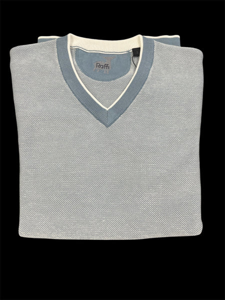 STITCH V-NECK SWEATER - MARINE