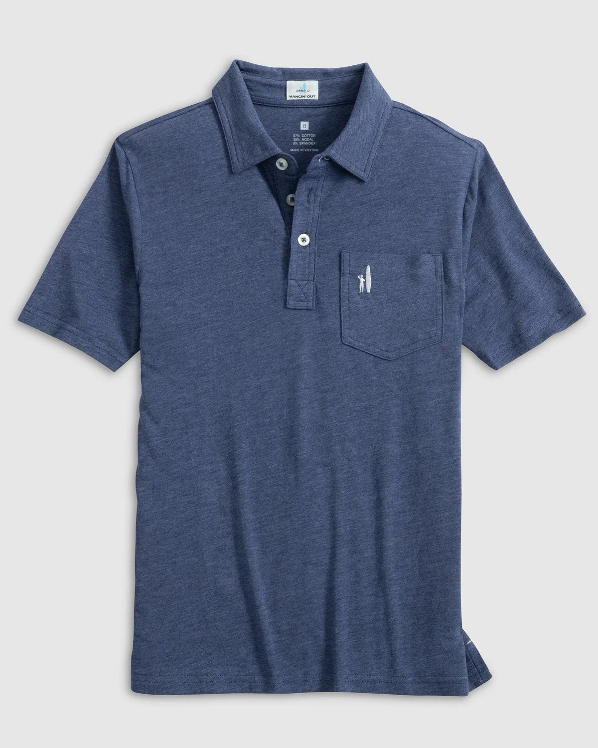 BOYS HEATHERED POLO - OCEAN