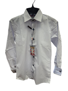 BOYS PARTY SHIRT - WHITE/BLUE