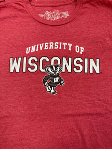 RETRO COLLEGE TEE - RED WISCO