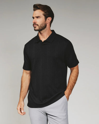ZAYNE SWEATER POLO - BLACK