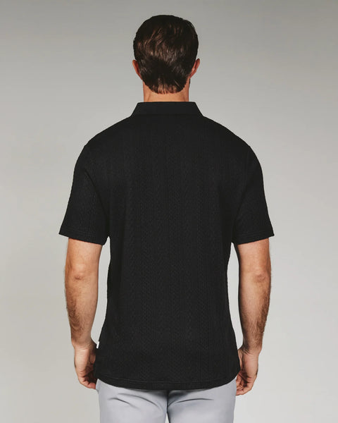 ZAYNE SWEATER POLO - BLACK