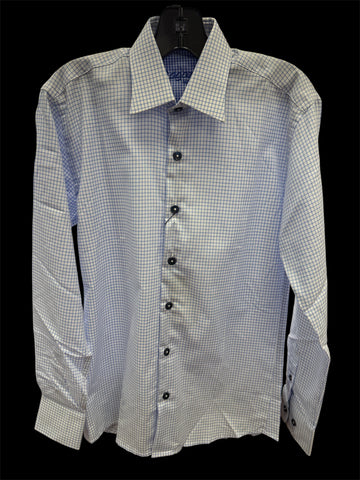 BOYS SLIM CHECK - W/BLUE