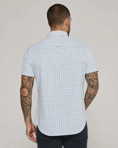 RIDGE S SLEEVE SHIRT - WHITE/BLUE