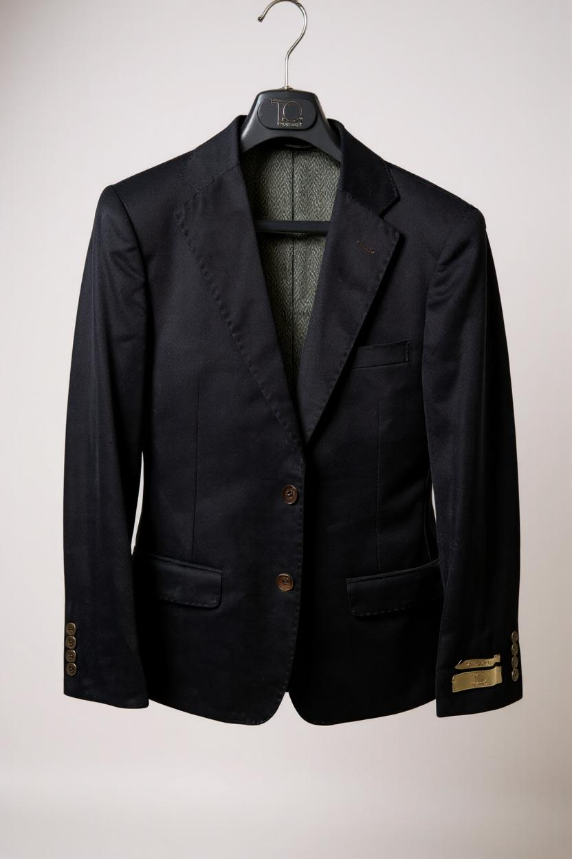 BOYS SLIM FIT VELVET SPORT COAT - NAVY
