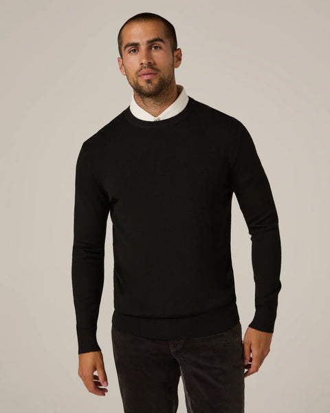 SOFT CREWNECK SWEATER - BLACK