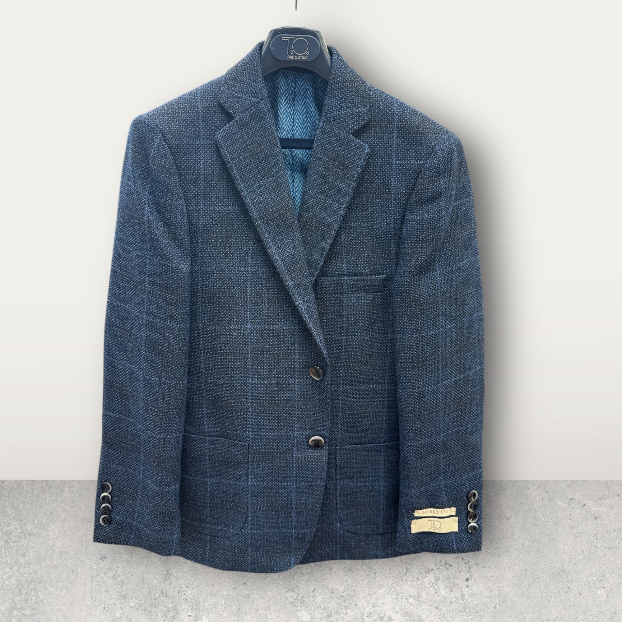 BOYS SLIM FIT SPORT COAT - BLUE PLAID
