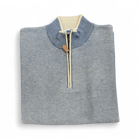 BOYS 1/4 ZIP SWEATER - BLUE