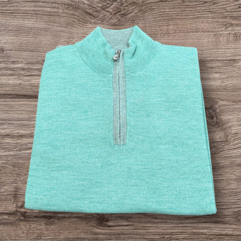 MERINO WOOL 1/4 ZIP - SPEARMINT