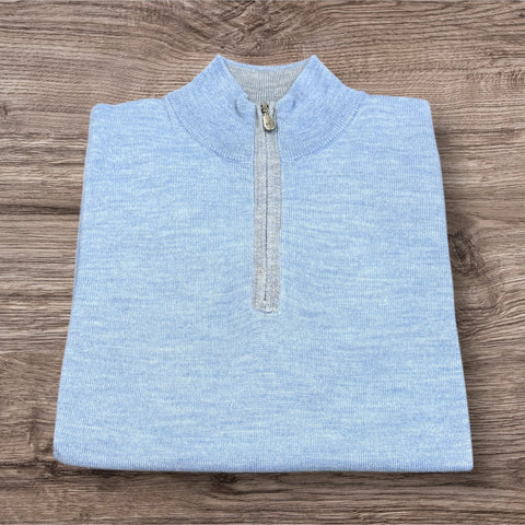 MERINO WOOL 1/4 ZIP - WATER