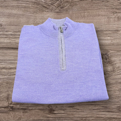 MERINO WOOL 1/4 ZIP - IRIS