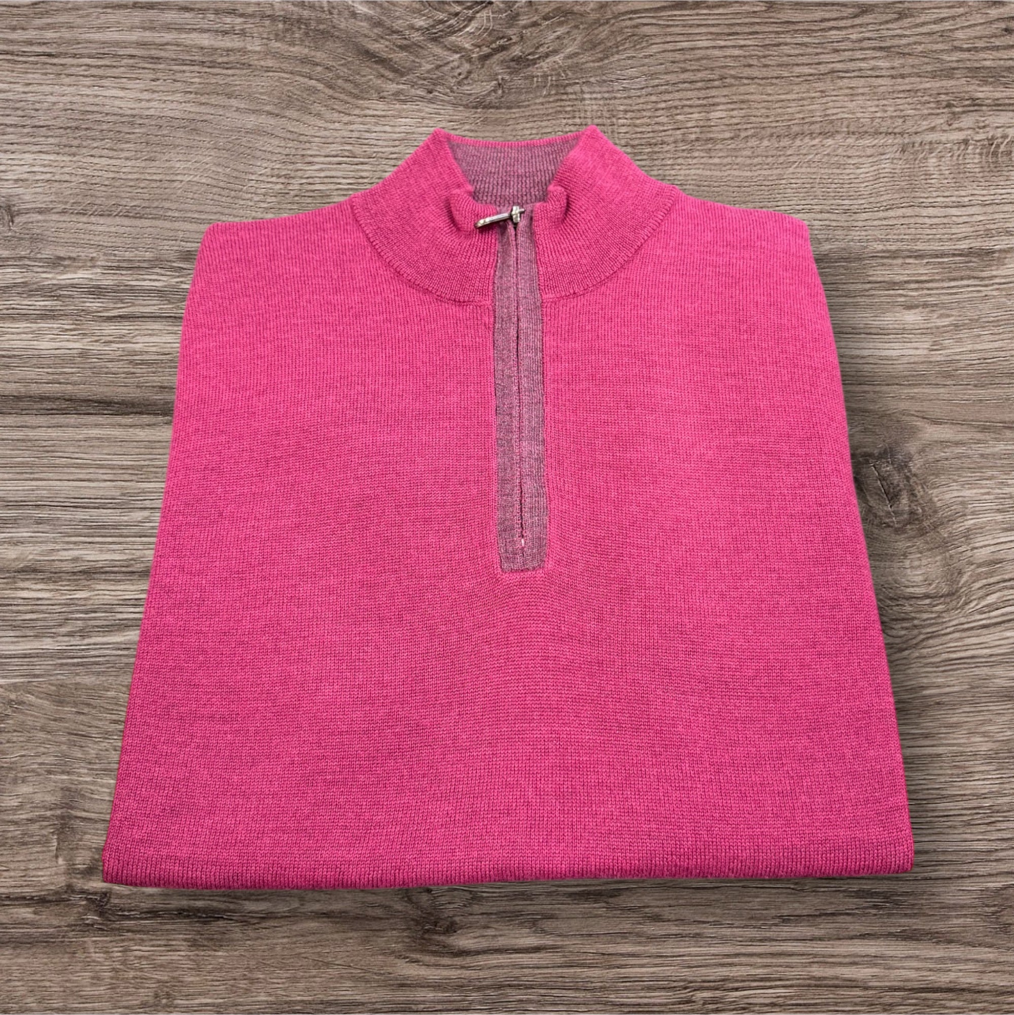 MERINO WOOL 1/4 ZIP - CHERRY