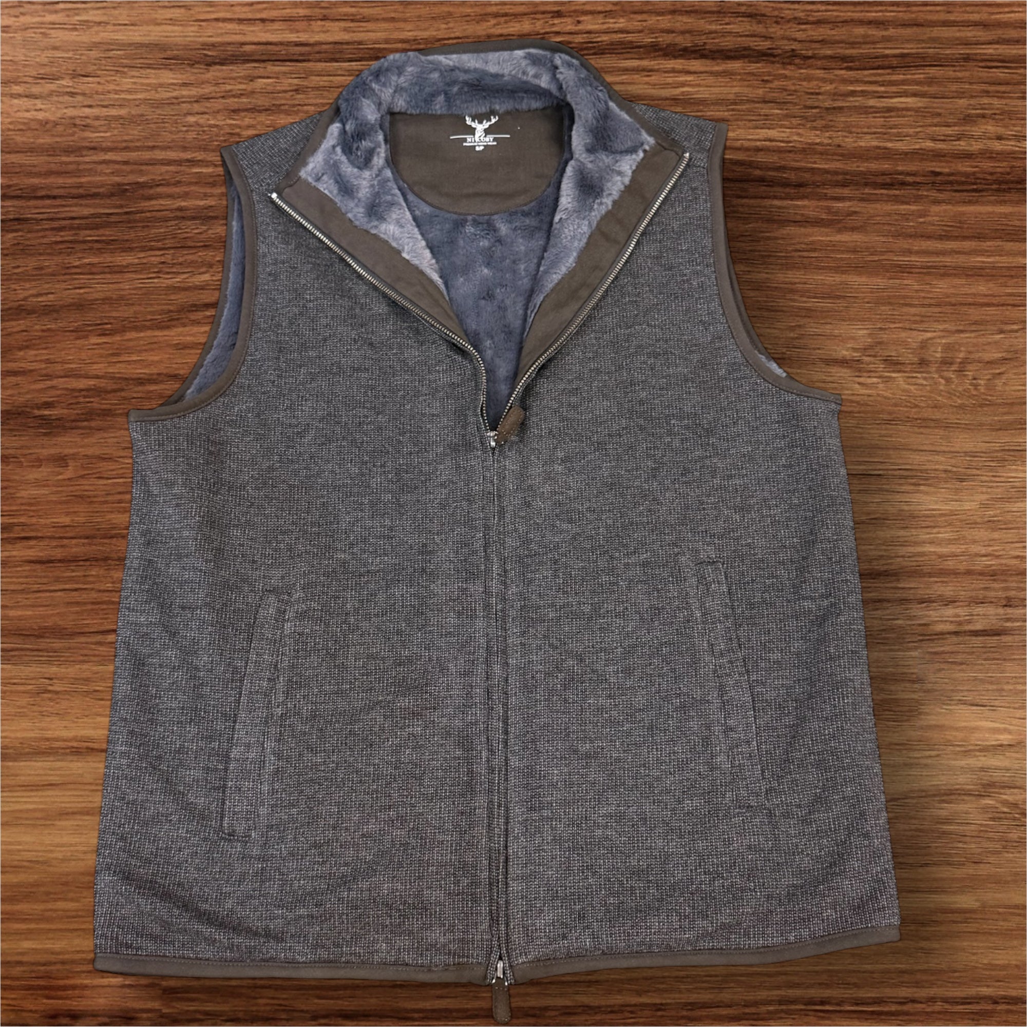 FAUX FUR VEST - BLACK