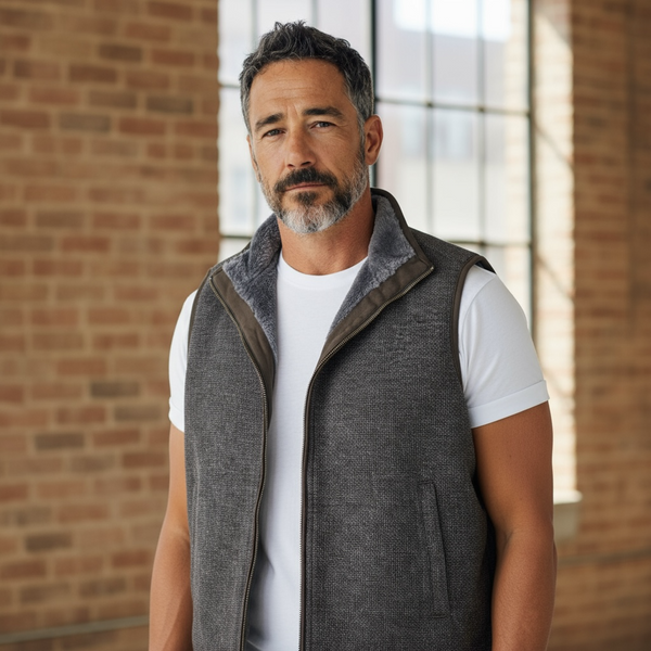 FAUX FUR VEST - BLACK