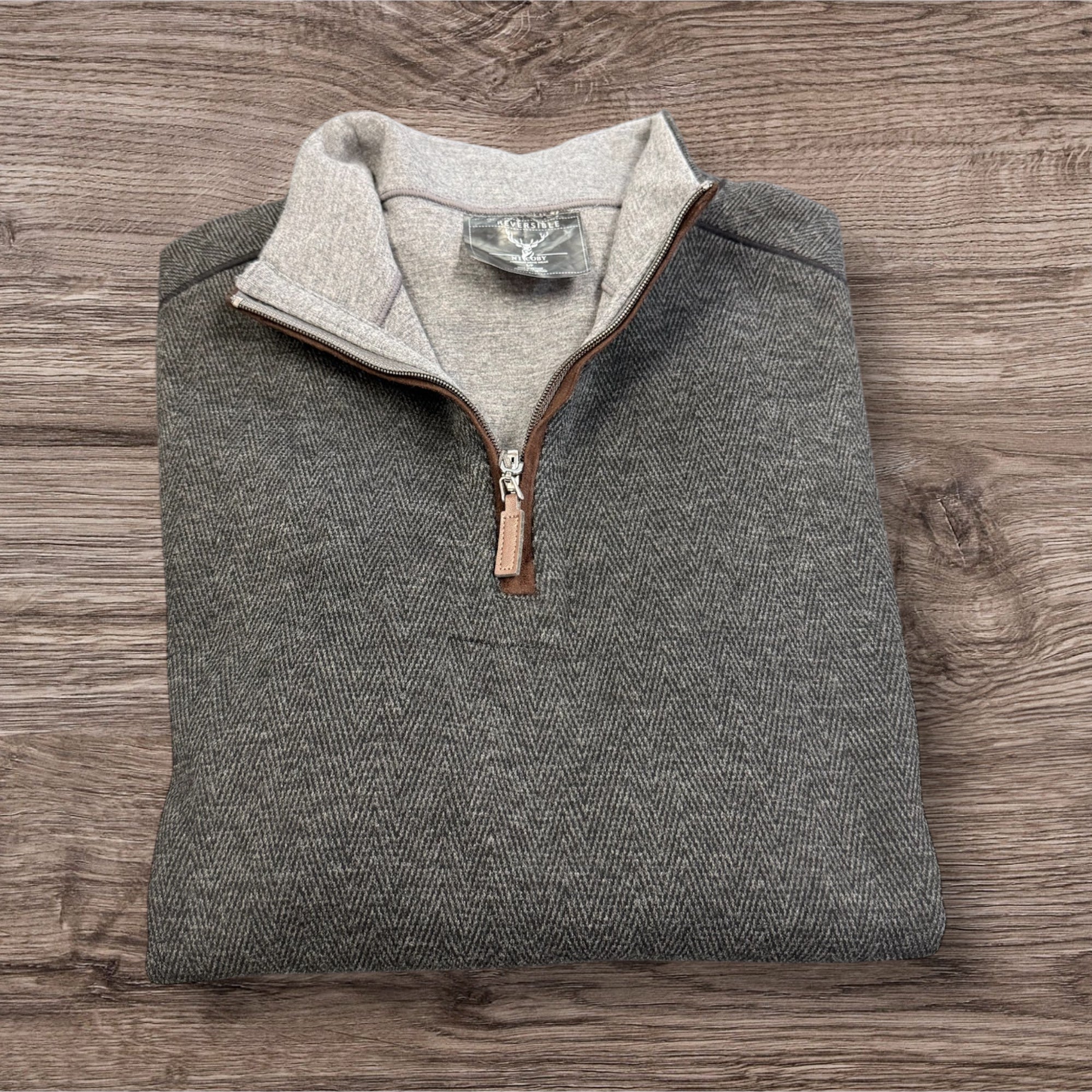 REVERSIBLE 1/4 ZIP - BLACK