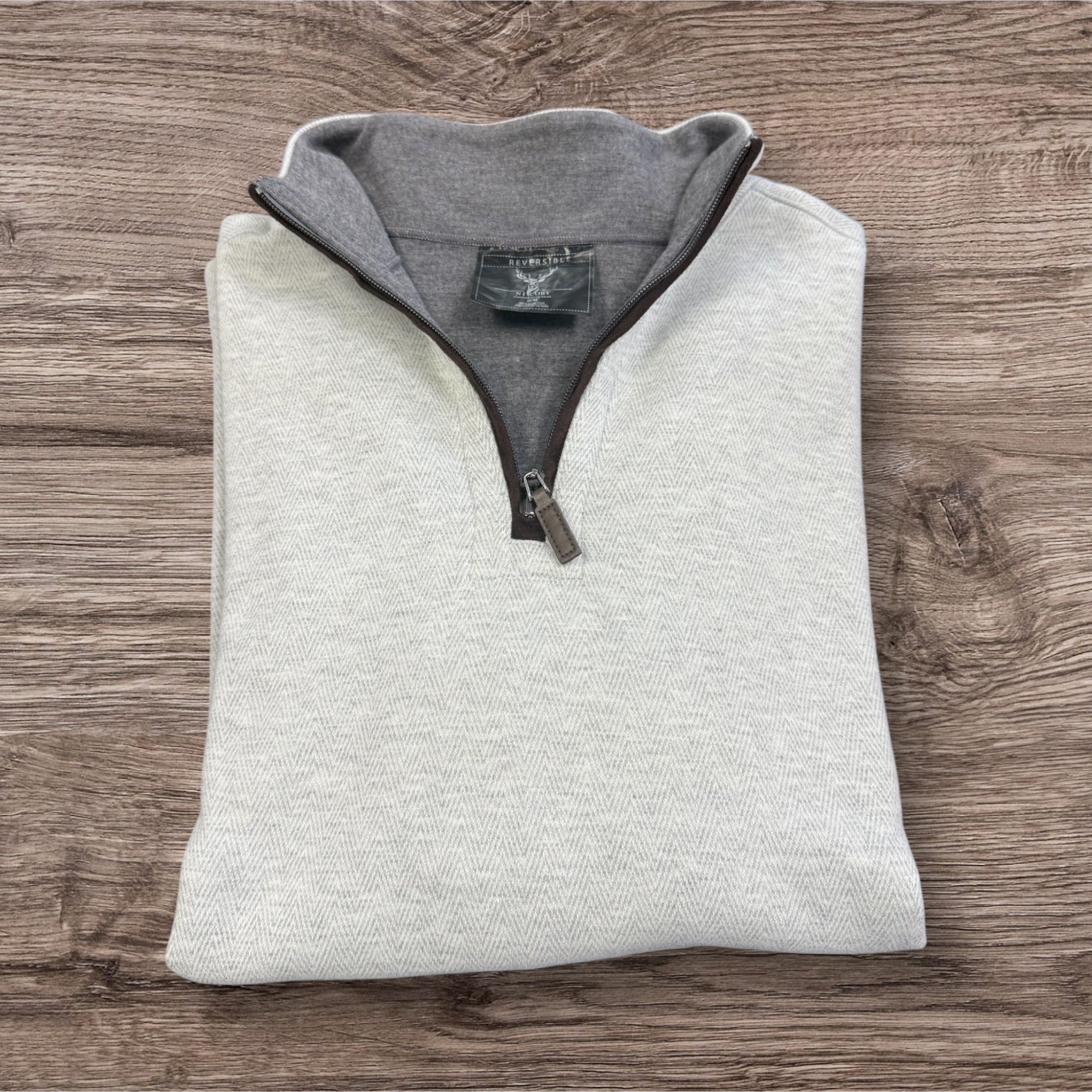 REVERSIBLE 1/4 ZIP - GREY