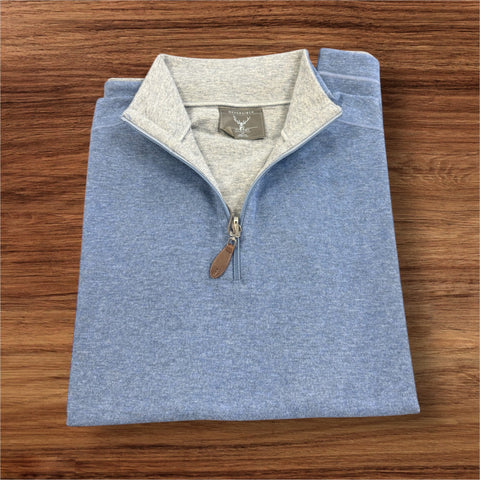 REVERSIBLE 1/4 ZIP - BLUE/GREY