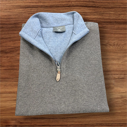 REVERSIBLE 1/4 ZIP - CHAR/BLUE