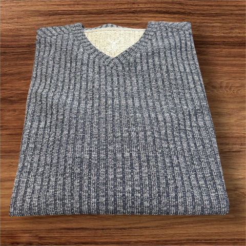 LS RIB KNIT VNECK - NAVY