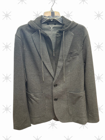 HOODED BLAZER - CHARCOAL