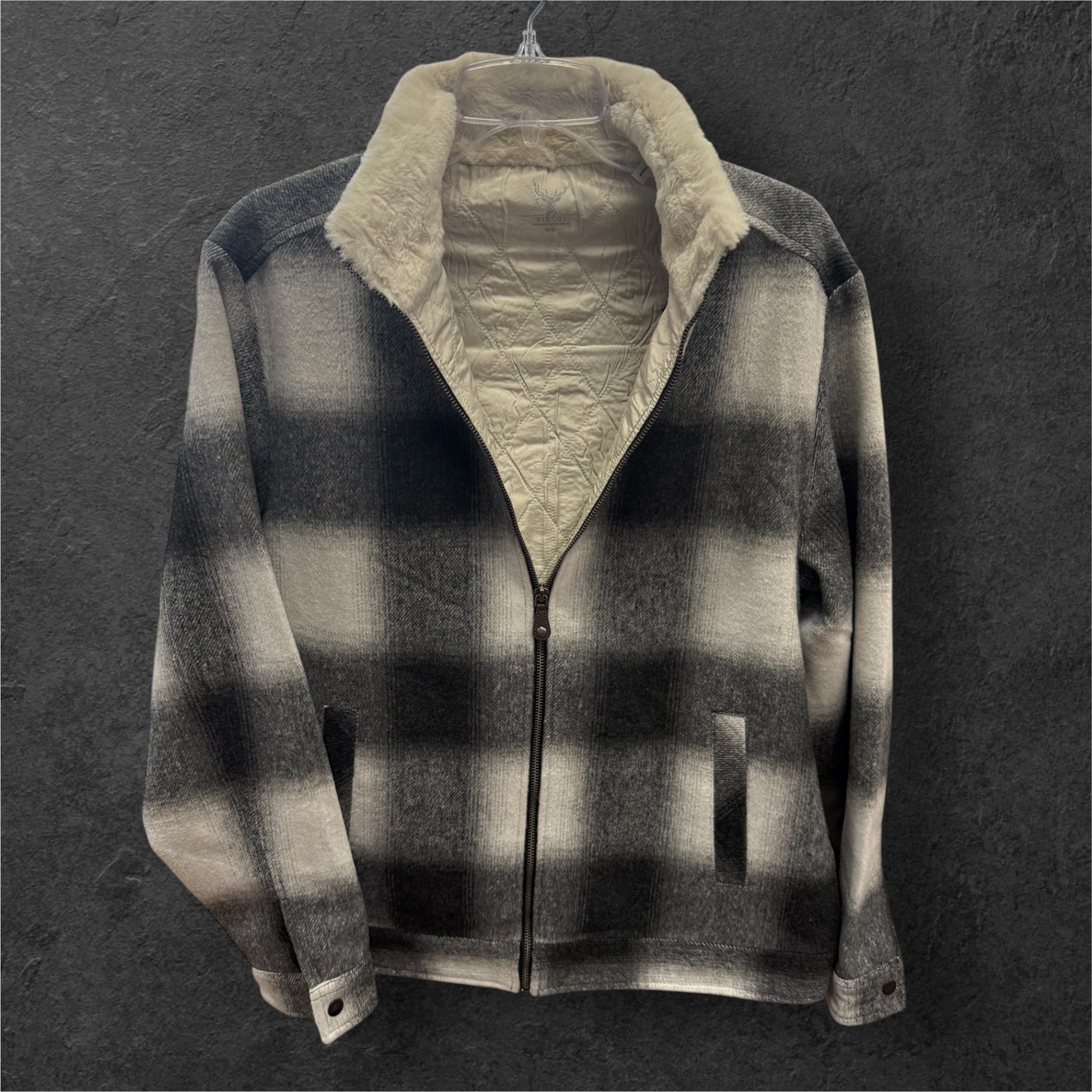 RETRO PLAID JACKET - BLACK