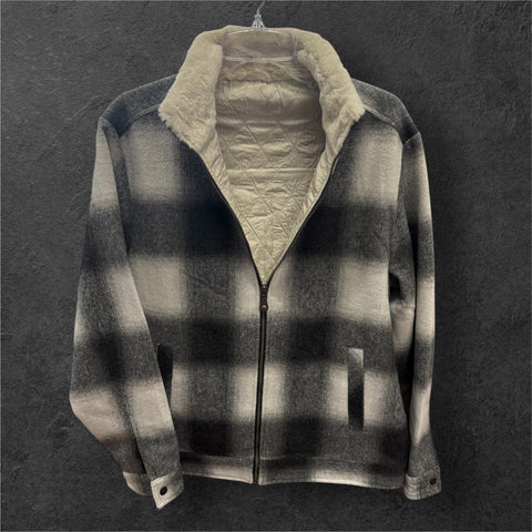 RETRO PLAID JACKET - BLACK